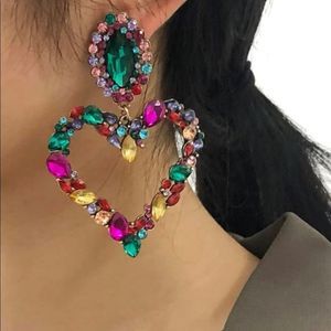 Heart Stone Earrings-Brand New